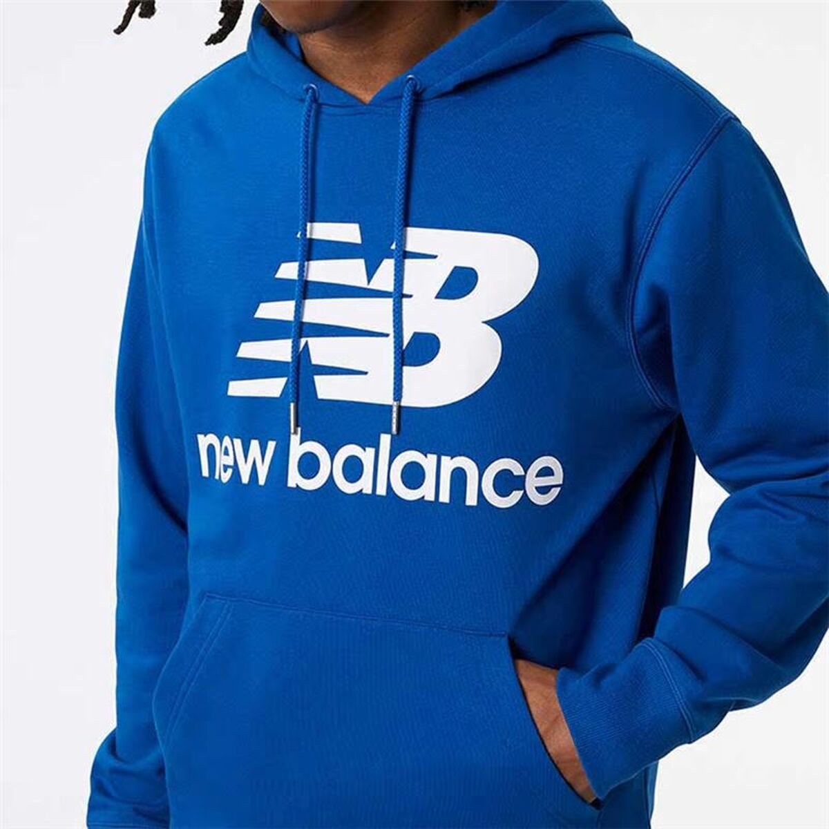 Felpa con cappuccio da uomo New Balance Blu